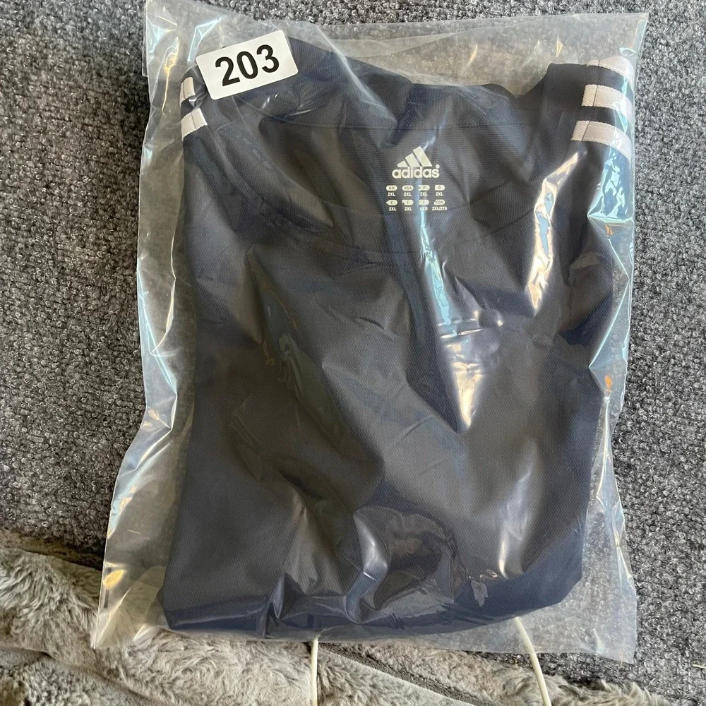 Adidas Active 360 Mens 2XL‎ Navy Blue 3-Stripe Performance Training T-Shirt